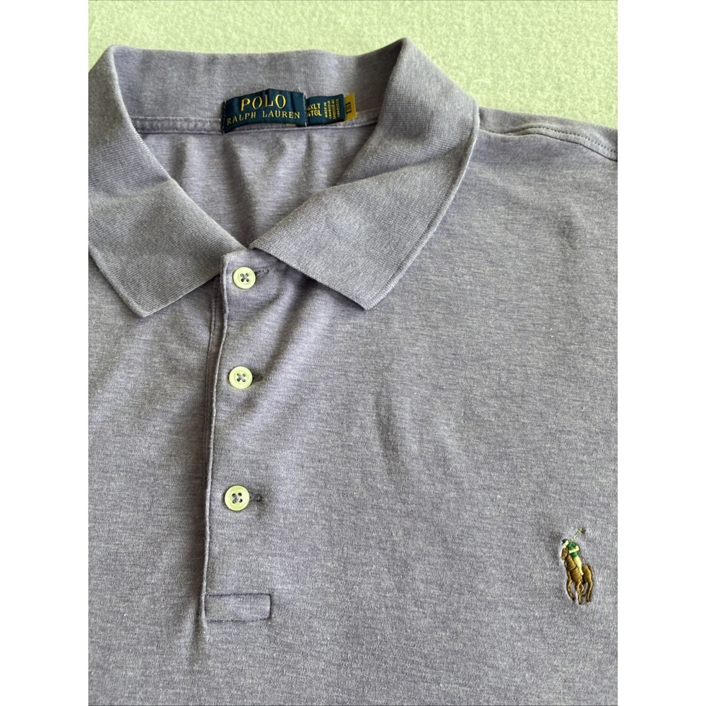 Polo Ralph Lauren Purple Polo Shirt Flesh Pony Soft Cotton Mens 4XLT Preppy